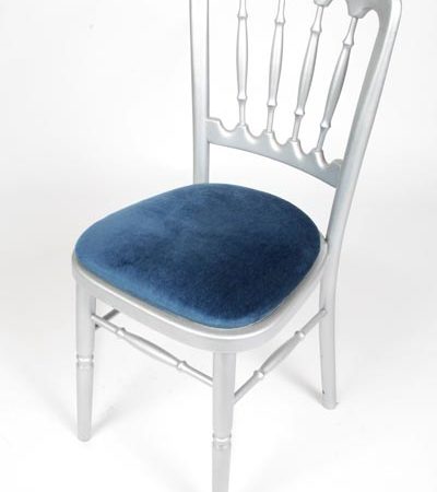 Chair Silver - with Blue Pad